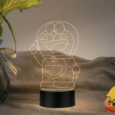 3D Illusion Doraemon Anime Led Night Lamp with Warm White Color Kids Room & Home Decoration Lamp  Best Birthday Gift for Children Girls Boys
